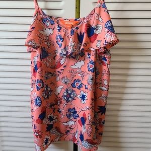 BOGO*  Peach floral spaghetti straps top